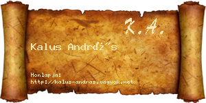 Kalus András névjegykártya